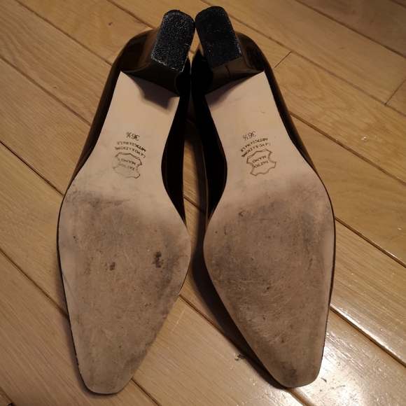 Vintage Leather Pumps Heels Lion Head EU 36.5 - Picture 2 of 6